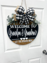 Load image into Gallery viewer, Personalized Grandma and Grandpa Door Hanger