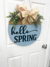 Load image into Gallery viewer, Hello Spring Front door wreath|front door hanger for spring