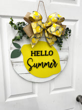Load image into Gallery viewer, Hello Summer Lemon Front door wreath|front door hanger for summer