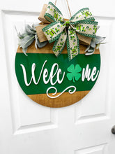 Load image into Gallery viewer, Welcome St Pattys Day Front door wreath|front door hanger for spring