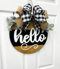 Load image into Gallery viewer, Hello wooden door wreath