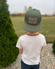 Load image into Gallery viewer, name hat personalized infant hat custom kid hat with name hat leather patch hat SnapBack hat