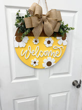 Load image into Gallery viewer, Welcome Front door wreathwith flowers front door hanger for spring
