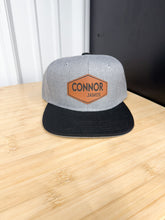 Load image into Gallery viewer, Custom name hat personalized infant hat custom kid hat with name hat leather patch hat SnapBack hat