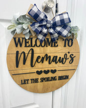 Load image into Gallery viewer, Personalized mimi gigi Grandma and Grandpa Door Hanger
