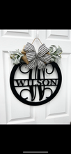 Load image into Gallery viewer, Initial Last Name Front door wreath|front door hanger for spring