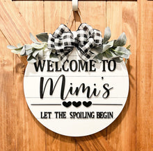 Load image into Gallery viewer, Personalized mimi gigi Grandma and Grandpa Door Hanger