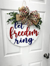 Load image into Gallery viewer, Let Freedom Ring Patriotic Front door wreath|front door hanger for Memorial Day