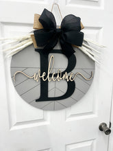 Load image into Gallery viewer, Welcome Initial Door Hanger for front door