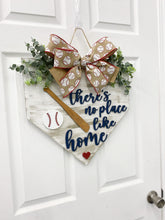 Load image into Gallery viewer, Theres No Place like Home Baseball Wood Door Hanger