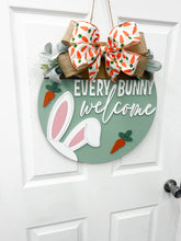 Load image into Gallery viewer, Every Bunny Welcome Easter Front door wreath|front door hanger for spring