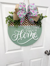 Load image into Gallery viewer, Welcome to our home Front door wreath|front door hanger for spring