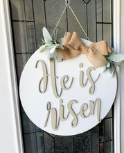 Load image into Gallery viewer, He is Risen Wood Door Hanger