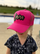 Load image into Gallery viewer, Girl name hat personalized infant hat custom kid hat with name hat leather patch hat SnapBack hat