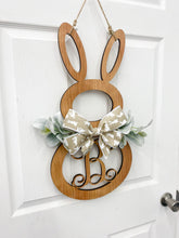 Load image into Gallery viewer, Easter Bunny Wood Door Hanger-Last Name Initial
