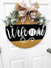 Load image into Gallery viewer, Welcome Baseball Wood Door Hanger