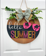 Load image into Gallery viewer, Hello Summer Front door wreath|front door hanger for summer