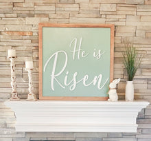 Load image into Gallery viewer, He is risen mantle art with faux frame