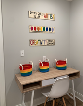 Load image into Gallery viewer, Every Child is An Artist | Creativity Take Courage | Paint Palette Wall Signs