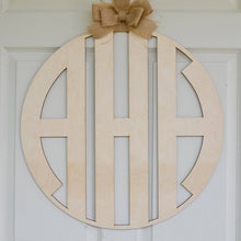 Load image into Gallery viewer, Wood Monogram Door Hanger-Circle Monogram