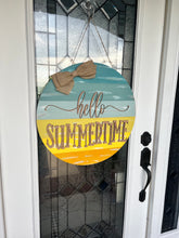 Load image into Gallery viewer, Hello Summertime Wood Door Hanger