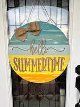 Load image into Gallery viewer, Hello Summertime Wood Door Hanger