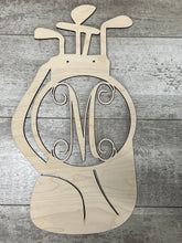 Load image into Gallery viewer, Golf Bag Wood Door Hanger | Golf Theme | Father's Day Gift