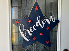 Load image into Gallery viewer, Freedom Star Wood Door Hanger