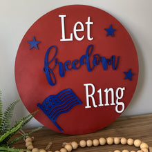 Load image into Gallery viewer, Let Freedom Ring Wood Door Hanger