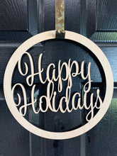 Load image into Gallery viewer, Wood Door Hanger | Happy Holidays