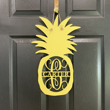 Load image into Gallery viewer, Pineapple Wood Door Hanger-Last Name