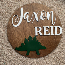Load image into Gallery viewer, Dinosaur Nursery | Nursery Name Sign | Toddler Sign | Above Crib