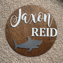 Load image into Gallery viewer, Shark Nursery | Nursery Name Sign | Toddler Sign | Above Crib