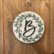 Load image into Gallery viewer, Last Name Initial Wood Door Hanger