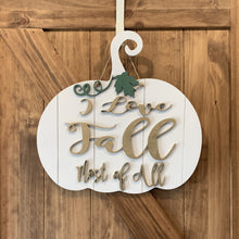 Load image into Gallery viewer, Fall Wood Door Hanger- Pumpkin - I Love Fall