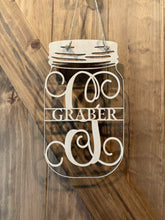 Load image into Gallery viewer, Mason Jar Door Hanger with Name