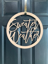Load image into Gallery viewer, Wood Door Hanger | Sweater Weather