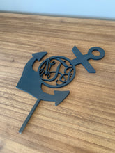 Load image into Gallery viewer, Monogram Anchor- Wood Cake Topper