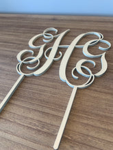 Load image into Gallery viewer, Monogram- Wood Cake Topper