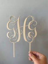 Load image into Gallery viewer, Monogram- Wood Cake Topper