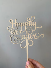 Load image into Gallery viewer, Wood Cake Topper-Happily Ever After