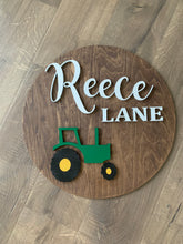 Load image into Gallery viewer, Tractor Nursery Name Sign | Farm Themed Nursery