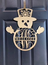 Load image into Gallery viewer, Wood Door Hanger-Snowman