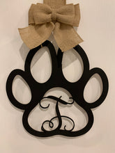Load image into Gallery viewer, Paw Print Wood Door Hanger-Last Name