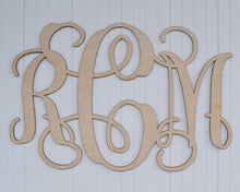 Load image into Gallery viewer, Wood Monogram 3 Initials