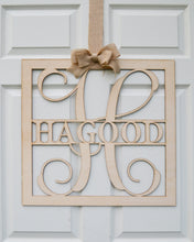 Load image into Gallery viewer, Wood Monogram Door Hanger Square-Family Name