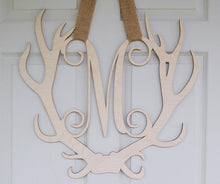 Load image into Gallery viewer, Monogram Wood Door Hanger-Antlers