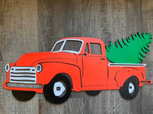 Load image into Gallery viewer, Wood Door Hanger- Christmas Red Truck