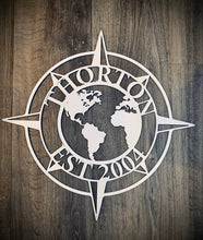 Load image into Gallery viewer, Wood Monogram Door Hanger-Compass Rose