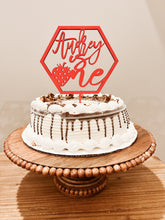 Load image into Gallery viewer, Berry First Birthday Wood Cake Topper